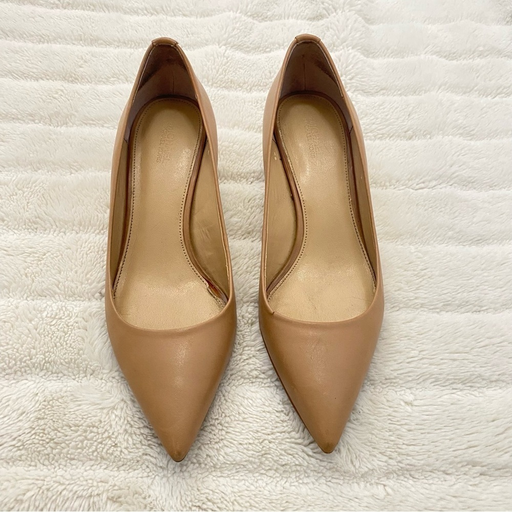 Michael Kors Tan Leather Pumps Heels Size 7 - Picture 2 of 15